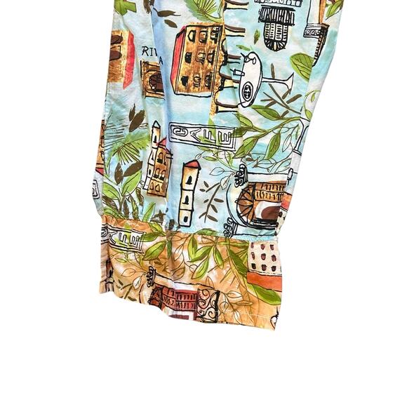 Liz & Jane 3-Piece Set Medium Shirt Pants Tank Top Tropical Travel Print - Picture 6 of 8